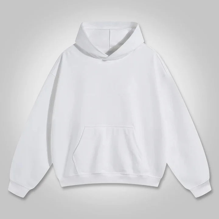 WHITE BLANK100% COTTON UNISEX PULLOVER