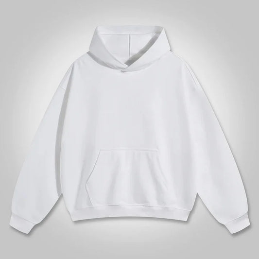 WHITE BLANK100% COTTON UNISEX PULLOVER