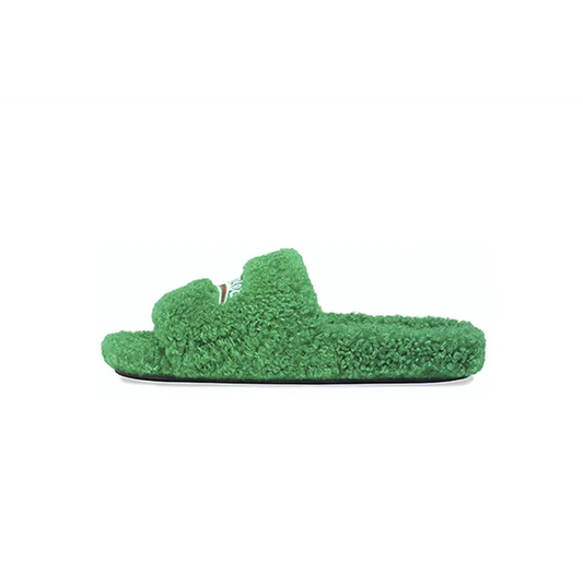 Balenciaga Furry Slide Green