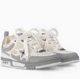 WHITE AND GREY LV SKATES