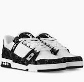 WHITE AND BLACK LV TRAINERS
