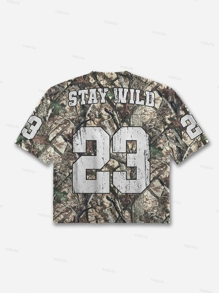 CAMO #23 CROPPEEDE V-NECK GRAPHIC JERSEY