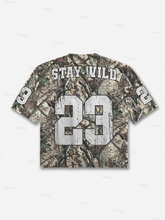 CAMO #23 CROPPEEDE V-NECK GRAPHIC JERSEY